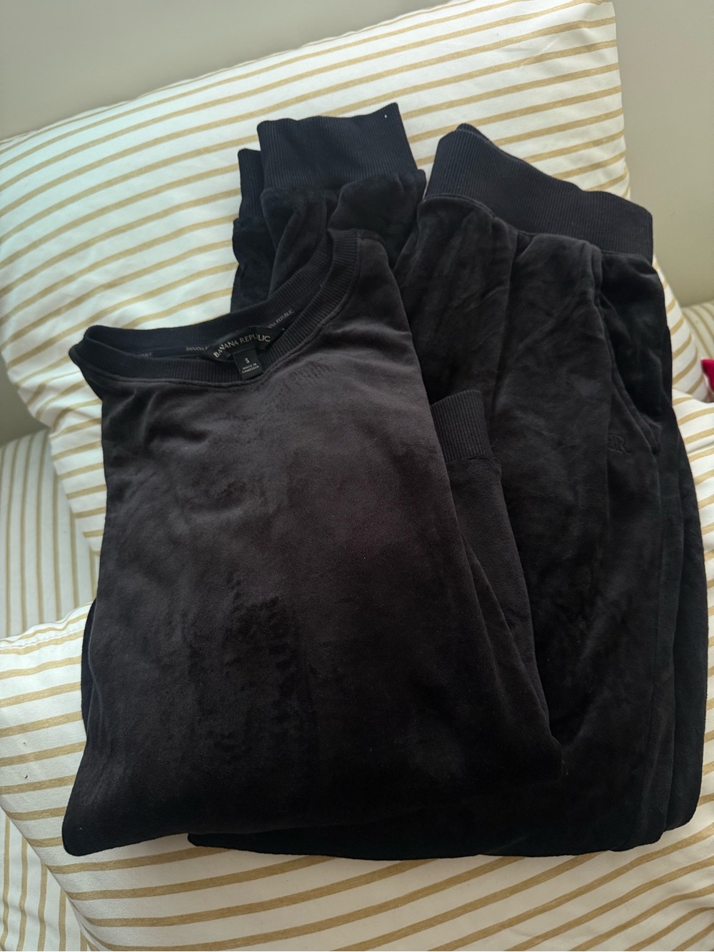 Banana Republic Black Velour Jogger Set